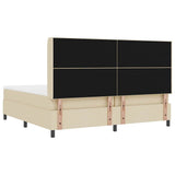 Letto a molle con cuscino Crema 200 x 200 cm Tessuto