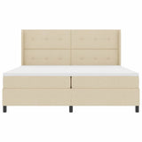 Letto a molle con cuscino Crema 200 x 200 cm Tessuto