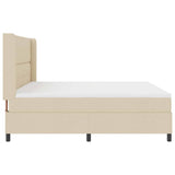Letto a molle con cuscino Crema 200 x 200 cm Tessuto
