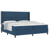 Letto a molle con materasso Blu 200 x 200 cm Tessuto