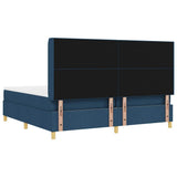 Letto a molle con materasso Blu 200 x 200 cm Tessuto