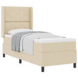 Letto a molle con materasso Crema 80 x 200 cm Tessuto