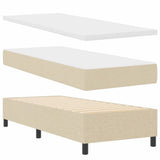 Letto a molle con materasso Crema 80 x 200 cm Tessuto