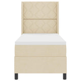Letto a molle con materasso Crema 80 x 200 cm Tessuto