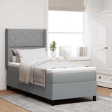Letto a molle con cuscino Grigio chiaro 200 x 100 cm Tessuto