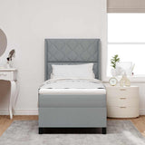 Letto a molle con cuscino Grigio chiaro 200 x 100 cm Tessuto