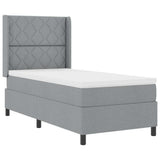 Letto a molle con cuscino Grigio chiaro 200 x 100 cm Tessuto