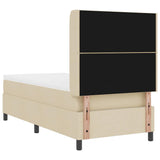 Letto a molle con cuscino Crema 200 x 100 cm Tessuto