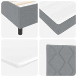 Letto a molle con cuscino Grigio chiaro 200 x 160 cm Tessuto