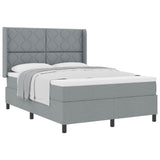 Letto a molle con cuscino Grigio chiaro 200 x 160 cm Tessuto