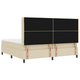 Letto a molle con cuscino Crema 200 x 200 cm Tessuto