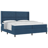Letto a molle con materasso Blu 200 x 200 cm Tessuto