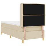 Letto a molle con materasso Crema 90 x 190 cm Tessuto