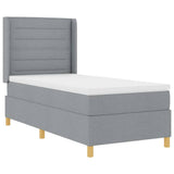 Letto a molle con testiera Grigio chiaro 100 x 200 cm Tessuto