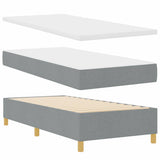 Letto a molle con testiera Grigio chiaro 100 x 200 cm Tessuto