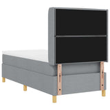Letto a molle con testiera Grigio chiaro 100 x 200 cm Tessuto
