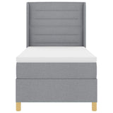 Letto a molle con testiera Grigio chiaro 100 x 200 cm Tessuto