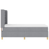 Letto a molle con testiera Grigio chiaro 100 x 200 cm Tessuto
