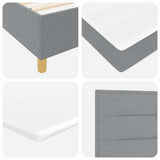 Letto a molle con materasso Grigio chiaro 140 x 190 cm Tessuto