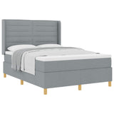 Letto a molle con materasso Grigio chiaro 140 x 190 cm Tessuto