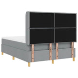 Letto a molle con materasso Grigio chiaro 140 x 190 cm Tessuto