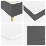 Letto a molle con materasso Grigio scuro 140 x 200 cm Tessuto