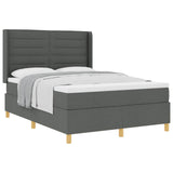 Letto a molle con materasso Grigio scuro 140 x 200 cm Tessuto