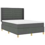 Letto a molle con materasso Grigio scuro 140 x 200 cm Tessuto