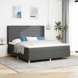 Letto a molle con materasso Grigio scuro 180 x 200 cm Tessuto