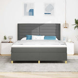 Letto a molle con materasso Grigio scuro 180 x 200 cm Tessuto