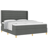 Letto a molle con materasso Grigio scuro 180 x 200 cm Tessuto