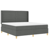Letto a molle con materasso Grigio scuro 180 x 200 cm Tessuto