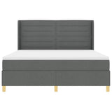 Letto a molle con materasso Grigio scuro 180 x 200 cm Tessuto