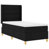 Letto a molle con testiera Nero 90 x 190 cm Tessuto