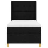 Letto a molle con testiera Nero 90 x 190 cm Tessuto