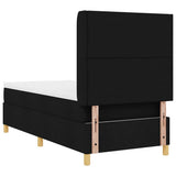 Letto a molle con testiera Nero 90 x 200 cm Tessuto