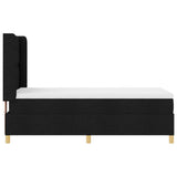 Letto a molle con testiera Nero 90 x 200 cm Tessuto