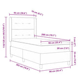 Letto a molle con testiera Nero 90 x 200 cm Tessuto