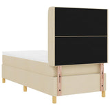 Letto a molle con testiera Crema 100 x 200 cm Tessuto