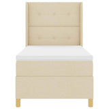 Letto a molle con testiera Crema 100 x 200 cm Tessuto