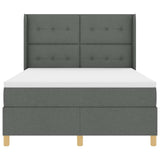 Letto a molle con testiera Grigio scuro 140 x 190 cm Tessuto