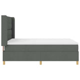 Letto a molle con testiera Grigio scuro 140 x 190 cm Tessuto