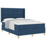 Letto a molle con testiera Blu 140 x 190 cm Tessuto