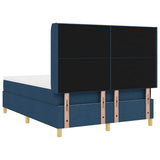 Letto a molle con testiera Blu 140 x 190 cm Tessuto