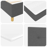 Letto a molle con testiera Grigio scuro 140 x 200 cm Tessuto