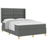 Letto a molle con testiera Grigio scuro 140 x 200 cm Tessuto