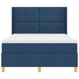 Letto a molle con testiera Blu 140 x 200 cm Tessuto