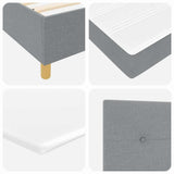 Letto a molle con testiera Grigio chiaro 160 x 200 cm Tessuto