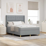 Letto a molle con testiera Grigio chiaro 160 x 200 cm Tessuto