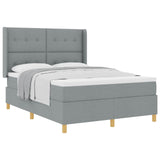 Letto a molle con testiera Grigio chiaro 160 x 200 cm Tessuto
